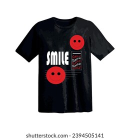 minimal fashionable typography smile lettering t shirt design. fashionable trendy font lettering tee shirt design.