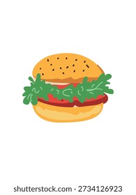 gráfico vetorial de hambúrguer fast food mínimo