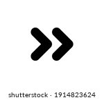 Minimal fast forward icon in line art style. Editable vector illustration of media and motion concept, perfect for video player UI, music app, or digital interface.