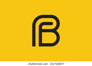 Minimal FB logo. Icon of a BF letter on a luxury background. Logo idea based on the FB monogram initials. Professional variety letter symbol and BF logo on background.