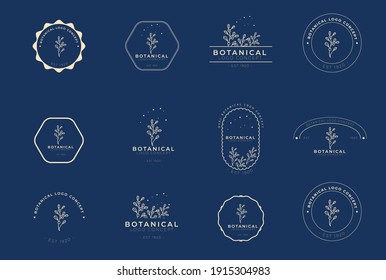 Minimal feminine modern botanical floral organic natural abstract classical floral logo design