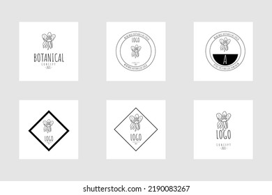 Minimal feminine modern botanical floral organic natural abstract classical floral logo design Winter Aconite