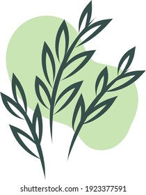 Minimal field grass on the right , illustration, vector on white background.