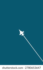 Minimal Fighter Jet Flight Path Vector Illustration