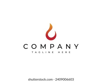 minimal fire flame logo design