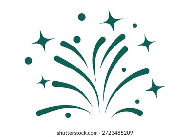 Colección de íconos de fuegos artificiales mínimos que muestran explosiones festivas para celebraciones y eventos especiales. Fuegos artificiales festivos modernos con estrellas y chispas. Vector de Anuncio de fiesta de celebración festiva.