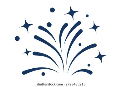 Colección de íconos de fuegos artificiales mínimos que muestran explosiones festivas para celebraciones y eventos especiales. Fuegos artificiales festivos modernos con estrellas y chispas. Vector de Anuncio de fiesta de celebración festiva.