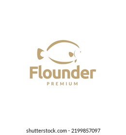 minimal fish flounder logo design