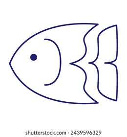 Minimale Fischsymbole, die Wassertiere mit verschiedenen Flossen, Schuppen, Schwänzen und Kiemen zeigen, die im Wasser, als Skelett oder in einer Schüssel schwimmen. Dünne Linien über Fische. Bearbeitbarer Strich. Fischsymbol-Linie. EPS 10