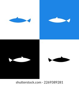 Minimal fish logo design vector template