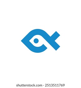 Minimal Fish Logo design vector template