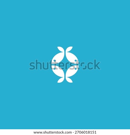 Minimal fish logo Icon flat vector design.