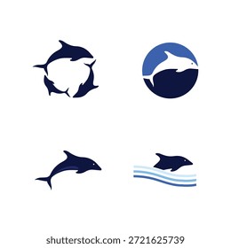 Diseño de ícono de Vector de logotipo de pescado mínimo para la marca de negocios de mariscos marinos