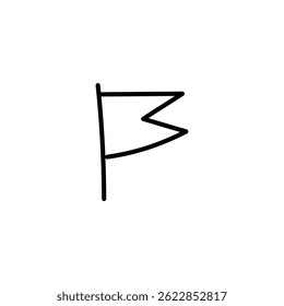 Icono de marcador de bandera mínimo – Dibujo de línea de navegación
