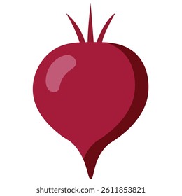 Minimal flat beetroot illustration in red tones Great for organic food packaging, vegetarian diet visuals, farming themes, healthy eating materials and educational content