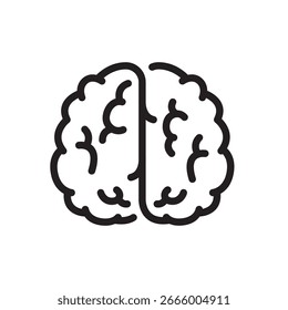 Minimal flat brain symbol icon simple outline design vector