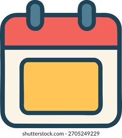 Icono de calendario plano mínimo para conceptos de fecha y horario