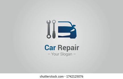 Minimal Flat Car Repair Logo