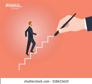 Minimal flat character of business adviser concept illustrations