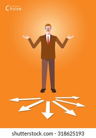 Minimal flat character of business choice concept illustrations