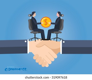 Minimal flat character of business commerce concept illustrations
