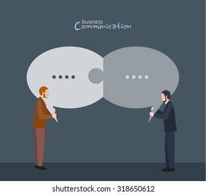 Minimal flat character of business communication concept illustrations