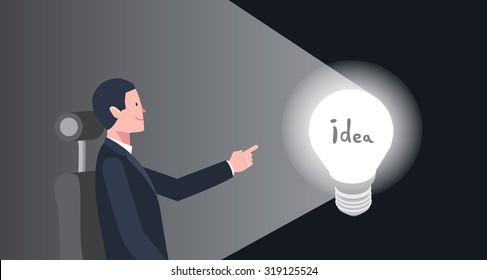 Minimal flat character of business idea concept illustrations