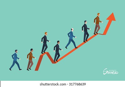 Minimal flat character of business success concept illustrations