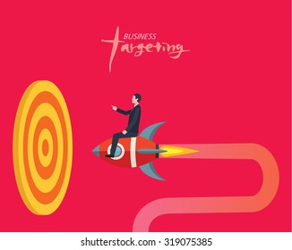 Minimal flat character of business targeting concept illustrations