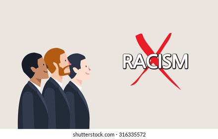 Minimal flat character of racism concept illustrations