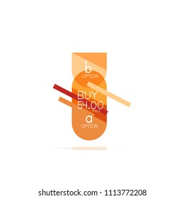 Mínimo diseño gráfico plano limpio y abstracto de opción paso elemento de diseño infográfico, formas geométricas - cuadrados redondos, círculos y diseño de líneas con texto de ejemplo, para presentación empresarial o web, aplicación o interfaz
