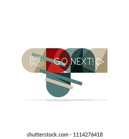 Mínimo diseño gráfico plano limpio y abstracto de opción paso elemento de diseño infográfico, formas geométricas - cuadrados redondos, círculos y diseño de líneas con texto de ejemplo, para presentación empresarial o web, aplicación o interfaz