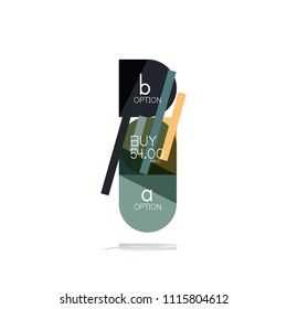 Mínimo diseño gráfico plano limpio y abstracto de opción paso elemento de diseño infográfico, formas geométricas - cuadrados redondos, círculos y diseño de líneas con texto de ejemplo, para presentación empresarial o web, aplicación o interfaz