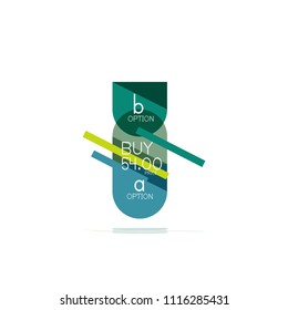 Mínimo diseño gráfico plano limpio y abstracto de opción paso elemento de diseño infográfico, formas geométricas - cuadrados redondos, círculos y diseño de líneas con texto de ejemplo, para presentación empresarial o web, aplicación o interfaz