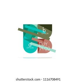 Mínimo diseño gráfico plano limpio y abstracto de opción paso elemento de diseño infográfico, formas geométricas - cuadrados redondos, círculos y diseño de líneas con texto de ejemplo, para presentación empresarial o web, aplicación o interfaz