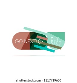 Mínimo diseño gráfico plano limpio y abstracto de opción paso elemento de diseño infográfico, formas geométricas - cuadrados redondos, círculos y diseño de líneas con texto de ejemplo, para presentación empresarial o web, aplicación o interfaz