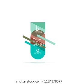 Mínimo diseño gráfico plano limpio y abstracto de opción paso elemento de diseño infográfico, formas geométricas - cuadrados redondos, círculos y diseño de líneas con texto de ejemplo, para presentación empresarial o web, aplicación o interfaz