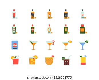 Minimal Flat Cocktail Drinks Elements