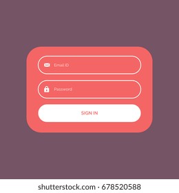 minimal flat color login form ui template design