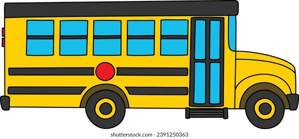 Minimal flat design of a bus side view.