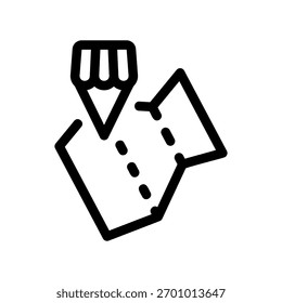 A minimal flat design icon with a modern look store location on a map