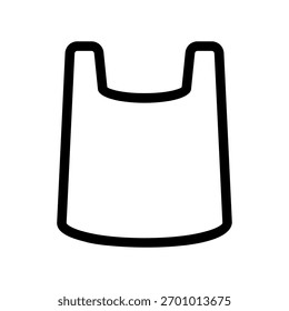 Un icono de diseño plano mínimo con una bolsa de plástico de aspecto moderno