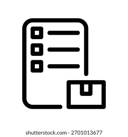 Ein minimales flaches Design-Symbol mit moderner Look-Liste, Produkt