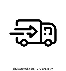A minimal flat design icon with a modern look lorry