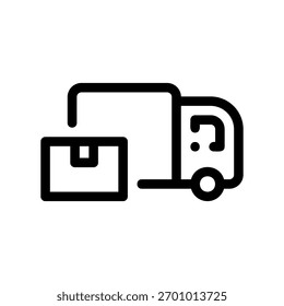 Ein minimales flaches Design-Symbol mit modernem Look LKW, Lieferwagen