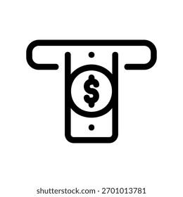 Um ícone de design plano mínimo com um olhar moderno inserir slot de dinheiro