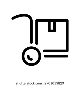 Um ícone de design plano mínimo com um moderno olhar de transporte de carga