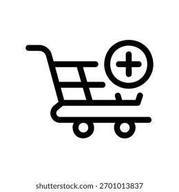 A minimal flat design icon with a modern look add to cart
