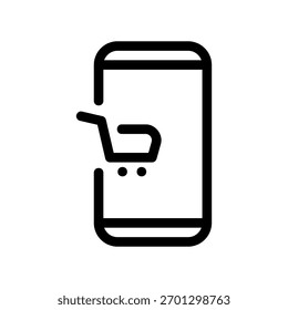 Un icono de diseño plano mínimo con un aspecto moderno tienda en línea, aplicación móvil