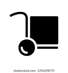 A minimal flat design icon with a modern look handcart